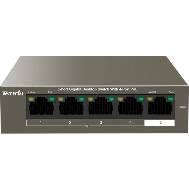 Tenda 5-Port Gigabit Desktop Switch with 4-Port PoE TEG1105P-4-63W