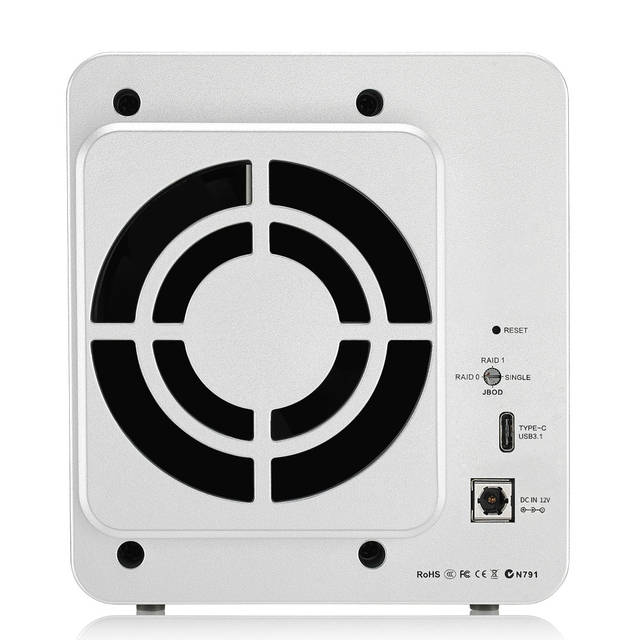 Terramaster D2-310 Usb Type C External Hard Drive Raid Enclosure Usb3.1 (Gen2, 10Gbps) Superspeed+ 2-Bay Raid Storage (Diskless)