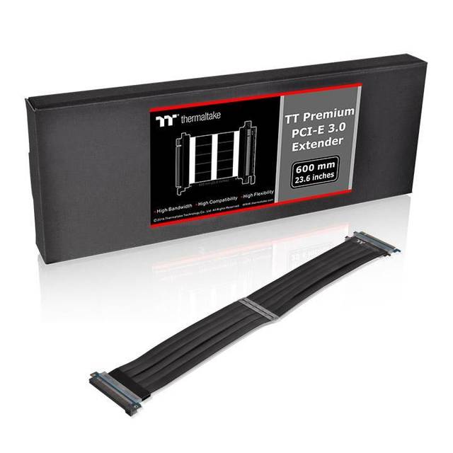 Thermaltake Ac-050-Co1Otn-C1 Tt Premium Pci-E X16 3.0 Extender Riser Cable 600Mm Black