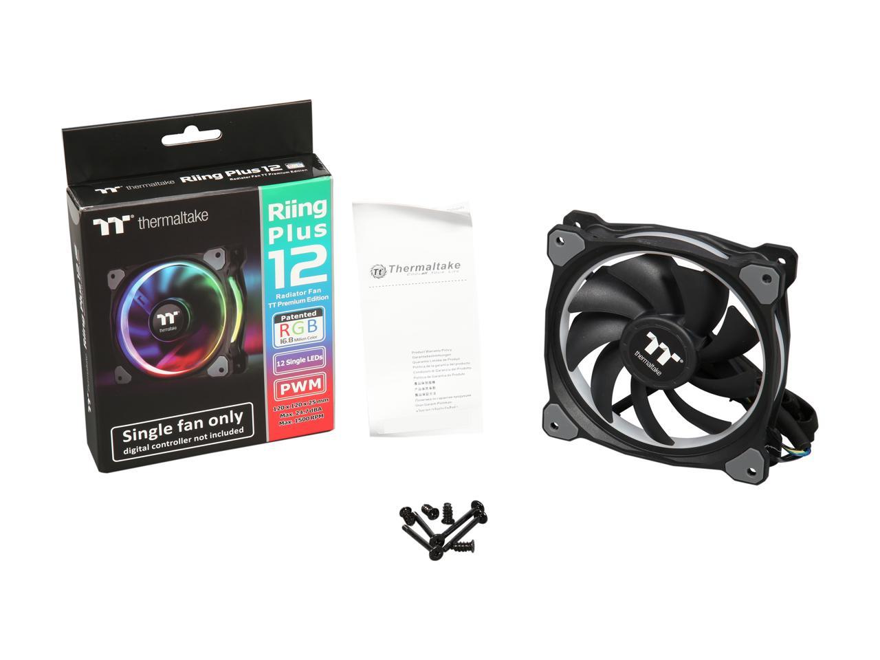 Thermaltake Cl-F059-Pl12Sw-A Riing Plus 12 Led Rgb Radiator Fan Tt Premium Edition (Single Fan Pack)