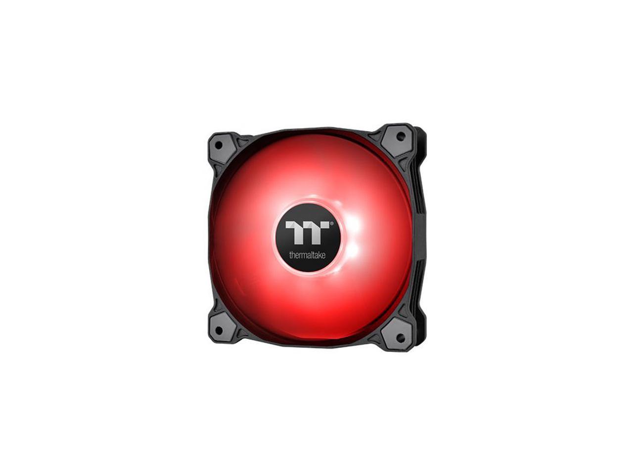 Thermaltake Pure A12 120Mm Red Led Pwm Controlled Hydraulic Bearing High Airflow High Performance Case/Radiator Fan, Cl-F109-Pl12Re-B