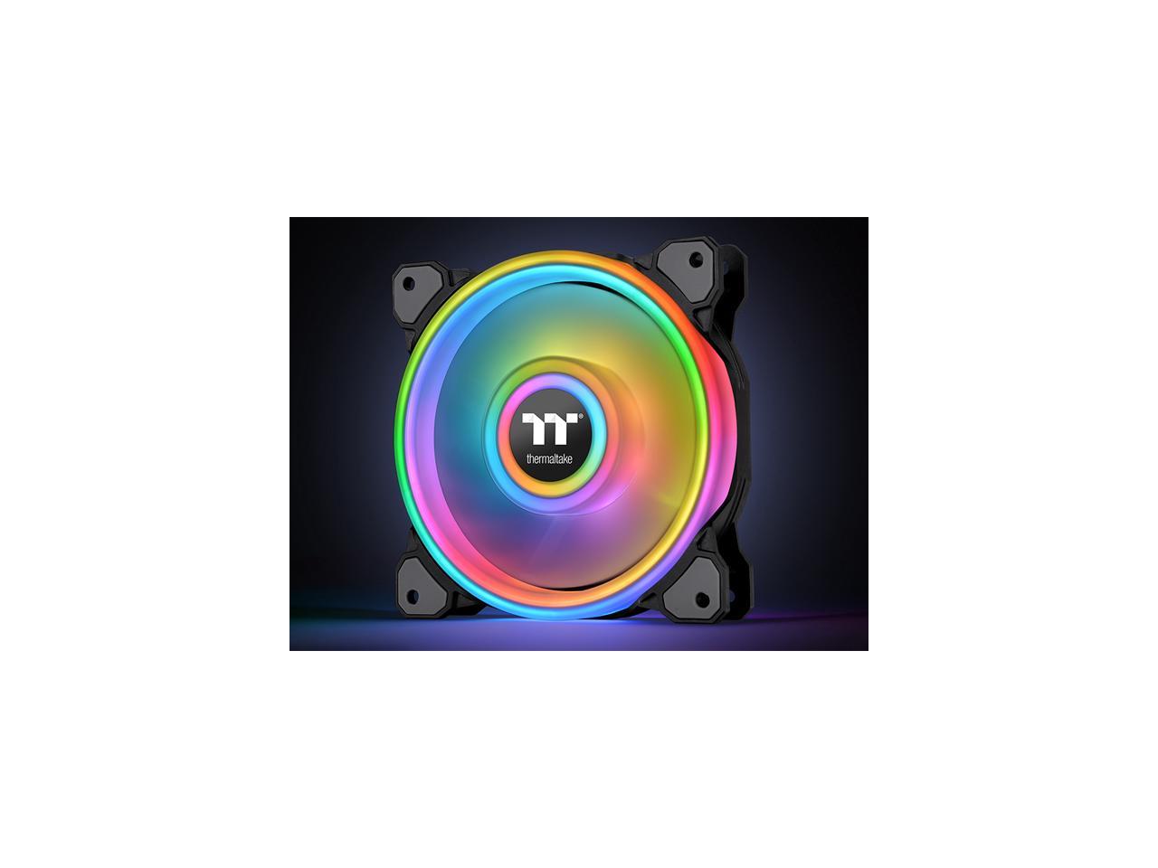 Thermaltake Riing Quad Cl-F089-Pl14Sw-B 140Mm Rgb Led Radiator Fan 3 Pack