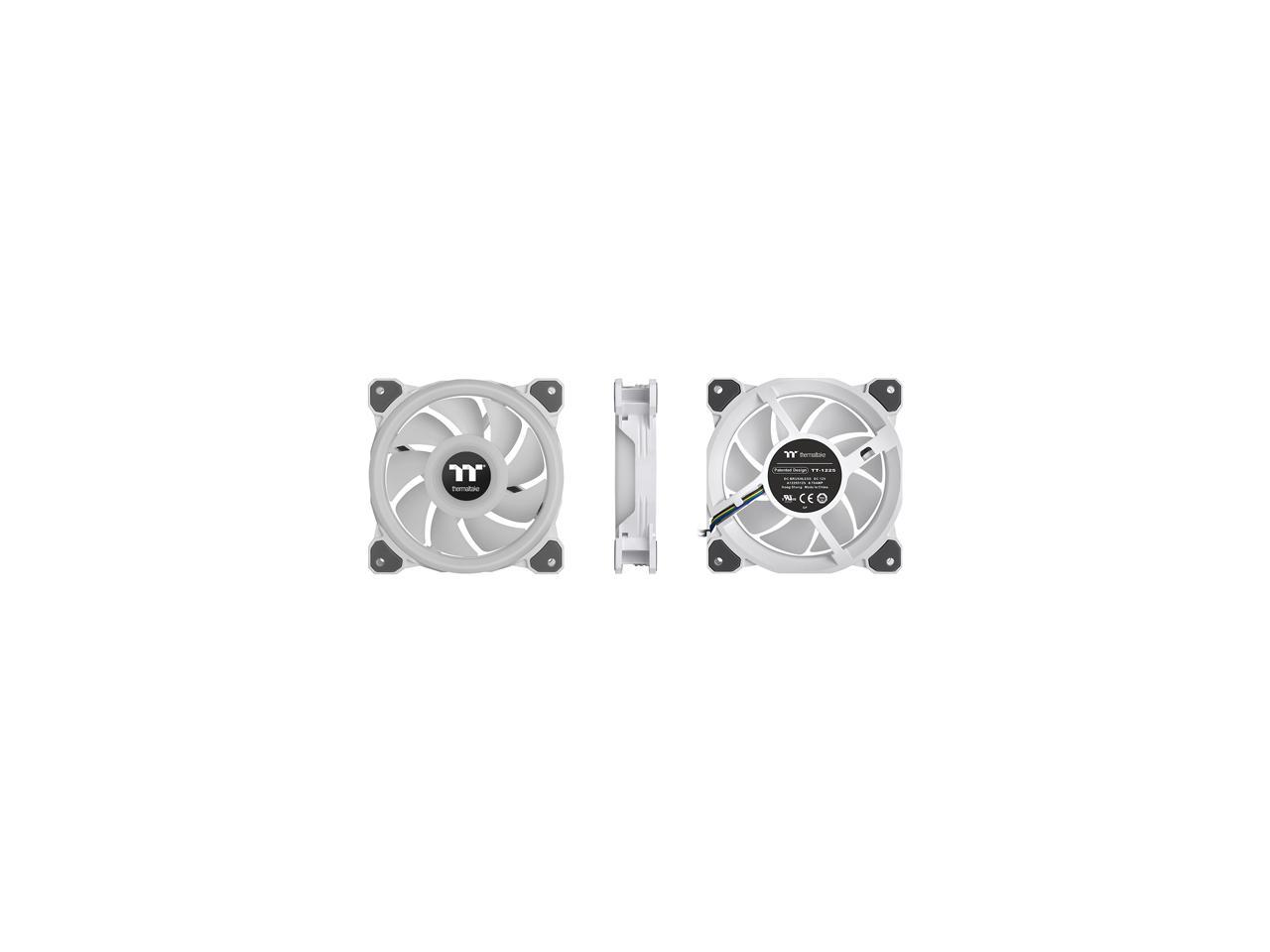Thermaltake Riing Quad Cl-F101-Pl14Sw-B 140Mm Rgb Led Radiator Fan White 3 Pack