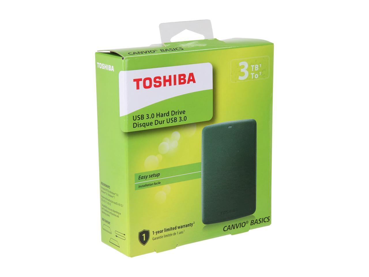 Toshiba Canvio Basics 3Tb Portable External Hard Drive Usb 3.0 Black - Hdtb330Xk3Cb
