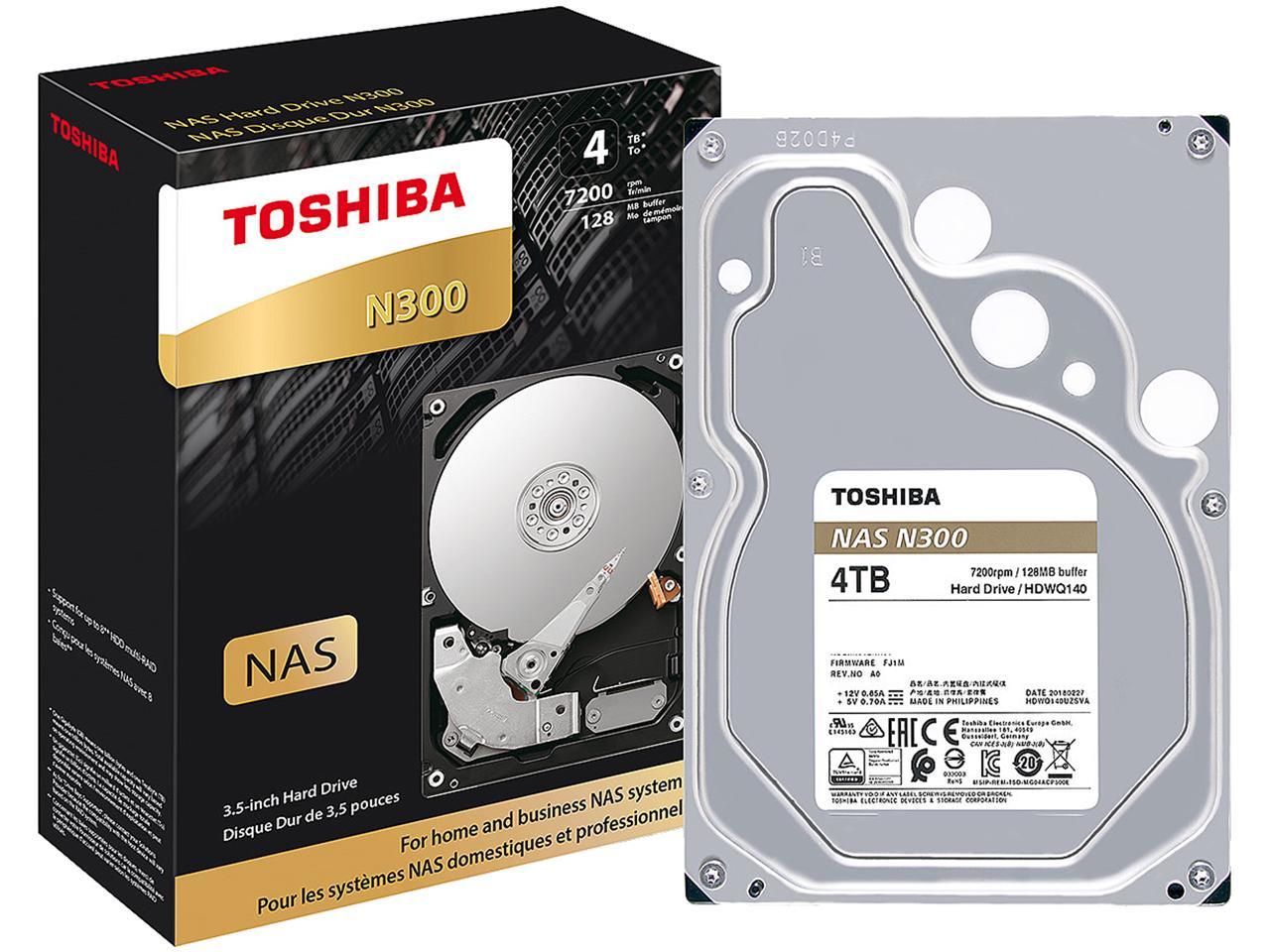 Toshiba N300 4Tb Nas Internal Hard Drive 7200 Rpm Sata 6Gb/S 128Mb Cache 3.5Inch - Hdwq140Xzsta (Retail Package)