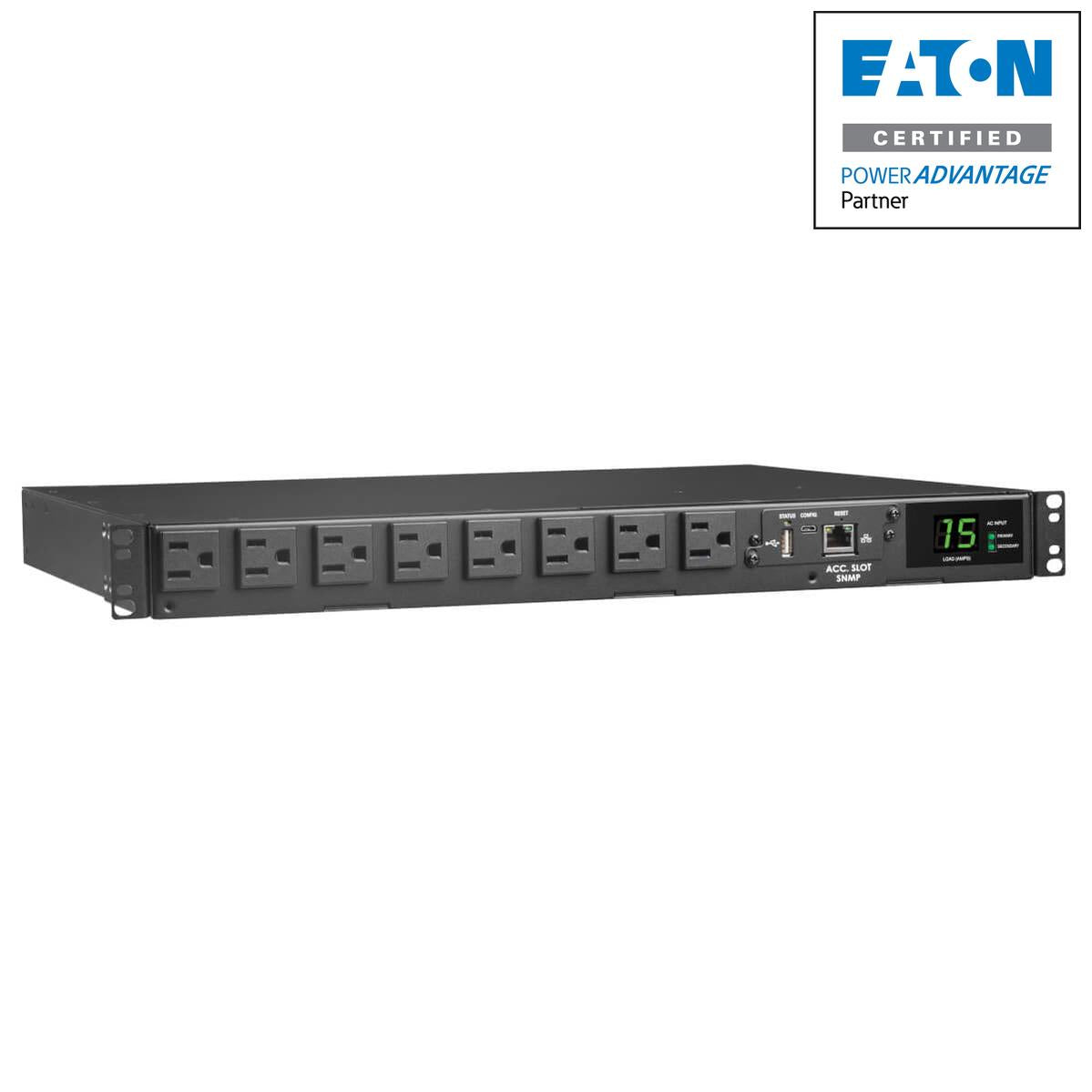 Tripp Lite 1.44Kw 120V Single-Phase Ats/Monitored Pdu - 8 Nema 5-15R Outlets, Dual 5-15P Inputs, 12 Ft. Cords, 1U, Taa
