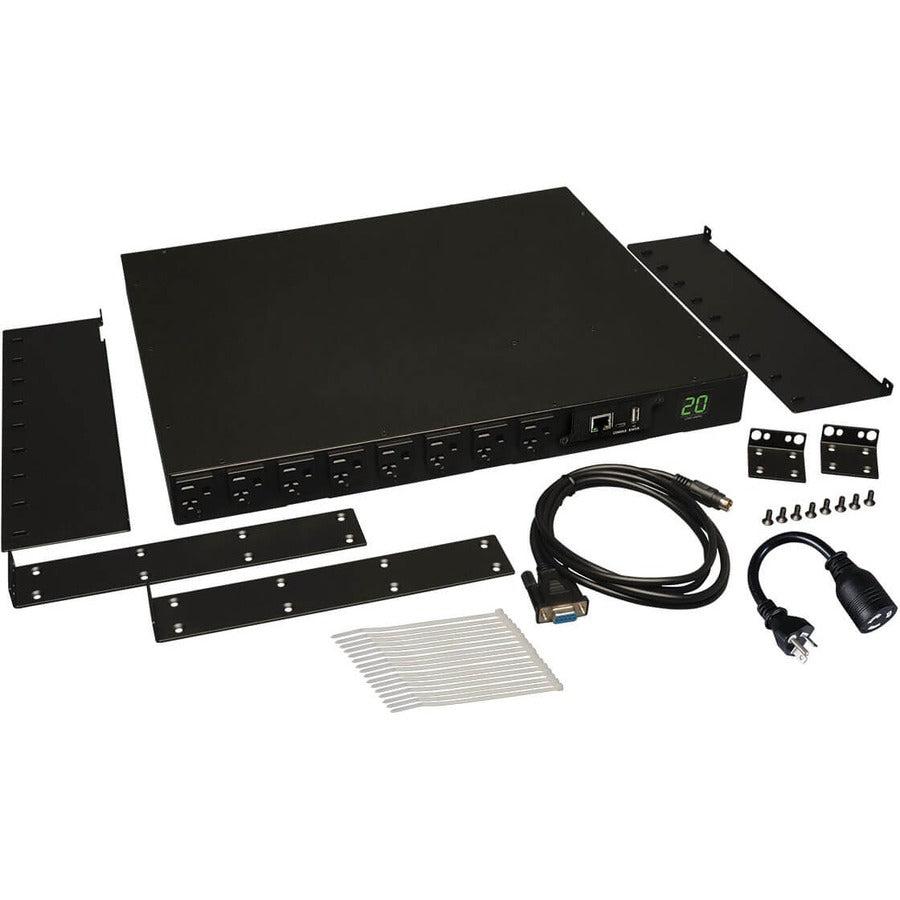 Tripp Lite 1.9Kw Single-Phase Switched Pdu, 120V Outlets (16 5-15/20R), L5-20P/5-20P Input, 12Ft Cord, 1U Rack-Mount