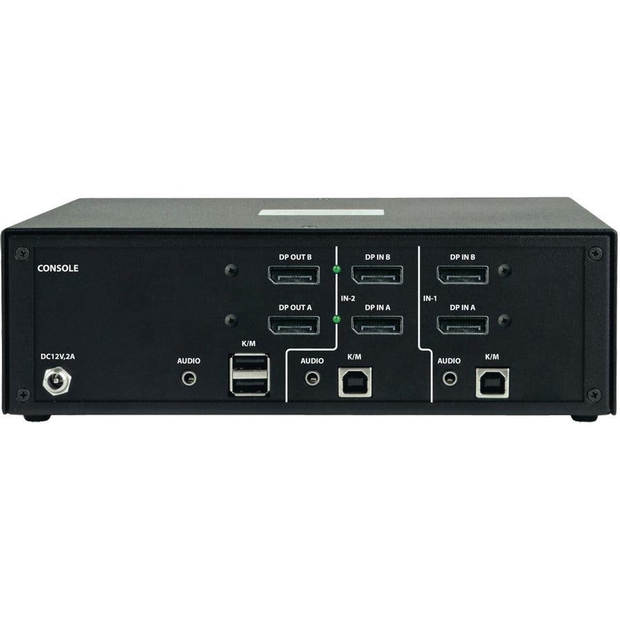 Tripp Lite 2-Port Dual-Monitor Secure Kvm Switch, Displayport - 4K, Niap Pp3.0, Audio, Taa