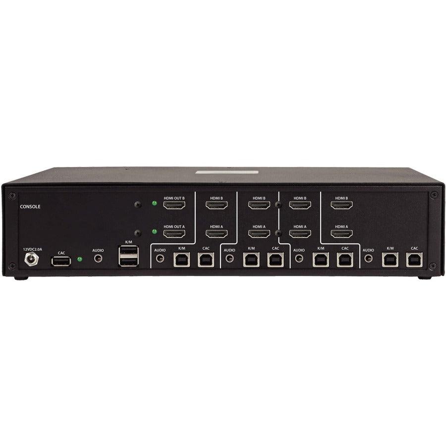 Tripp Lite 4-Port Dual-Monitor Secure Kvm Switch, Hdmi - 4K, Niap Pp3.0, Audio, Cac, Taa