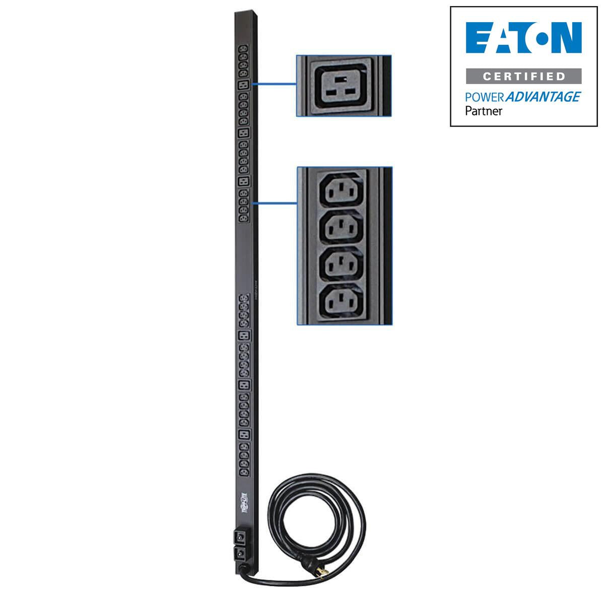 Tripp Lite 5/5.8Kw Single-Phase 208/240V Basic Pdu, 38 Outlets (32 C13 And 6 C19), Nema L6-30P Input, 3.05 M (10-Ft.) Cord, 0U Vertical