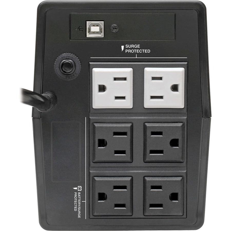 Tripp Lite 650Va 480W Line-Interactive Ups With 6 Outlets - Avr, 120V, 50/60 Hz, Usb, Tower