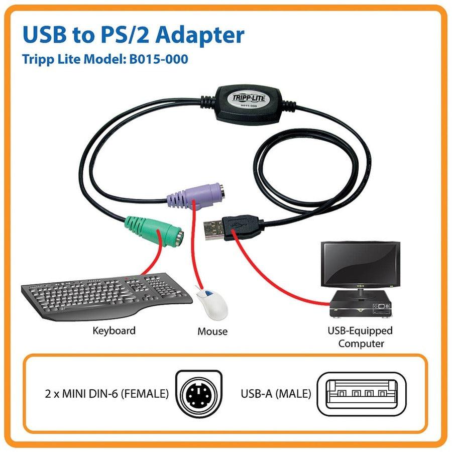 Tripp Lite B015-000 Usb To Ps/2 Adapter For Keyboard And Mouse