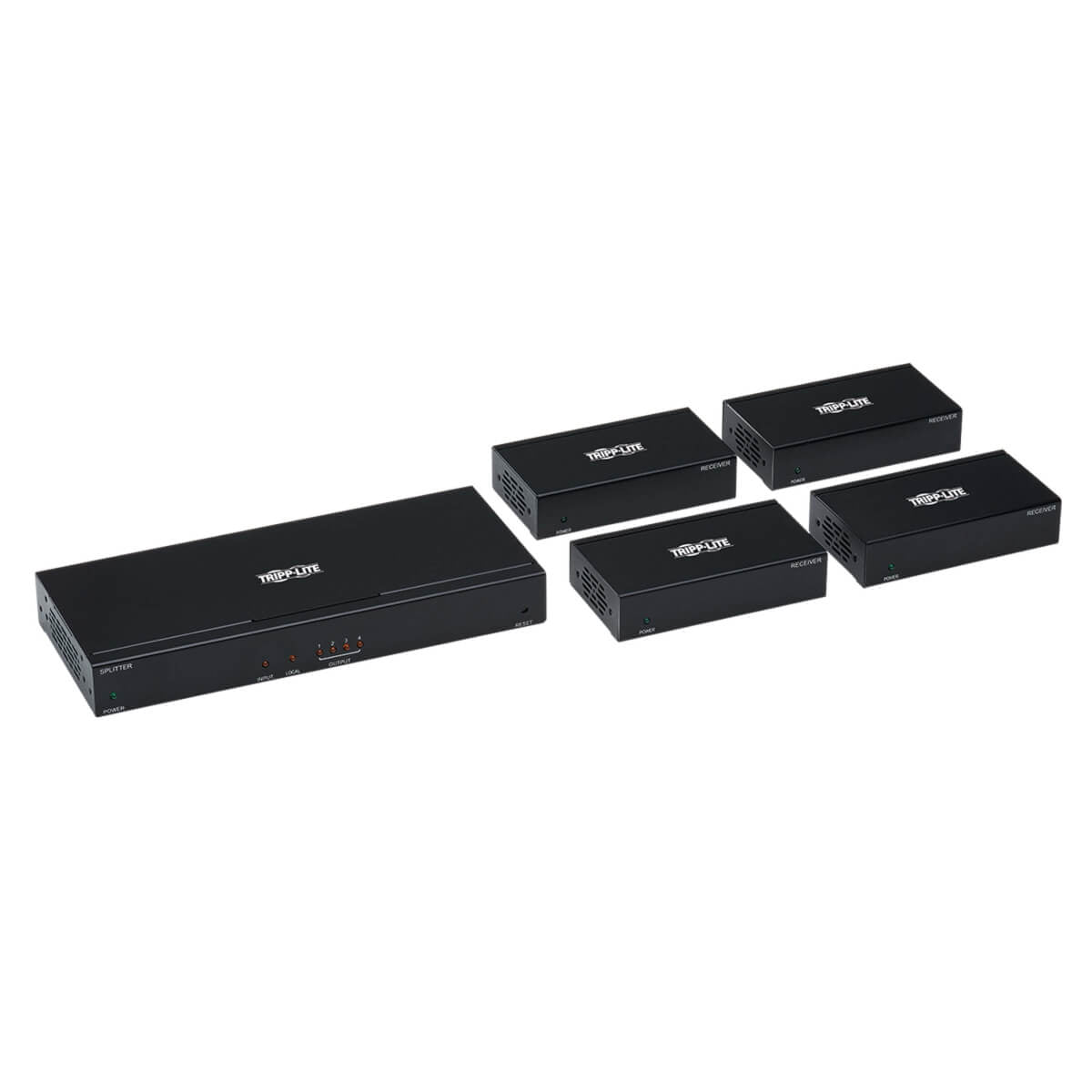 Tripp Lite B127-004-H4H 4-Port Hdmi Over Cat6 Splitter/Extender Kit, Transmitter/4 Receivers, 4K 60 Hz, Poc, Hdr, 125 Ft., Taa