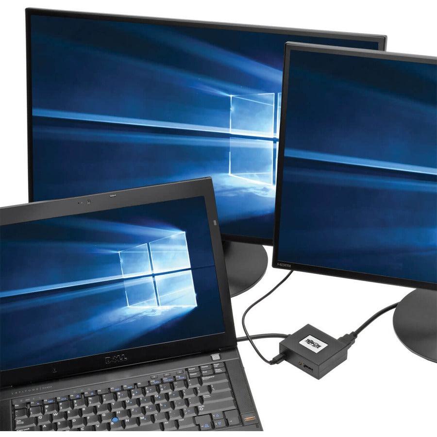 Tripp Lite B156-002-V2 2-Port Displayport Multi-Monitor Splitter, Mst Hub, 4K 60Hz Uhd, Dp1.2, Taa