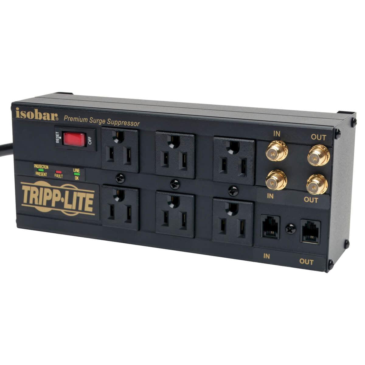 Tripp Lite Isobar6Dbs Surge Protector Black 6 Ac Outlet(S) 120 V 1.83 M