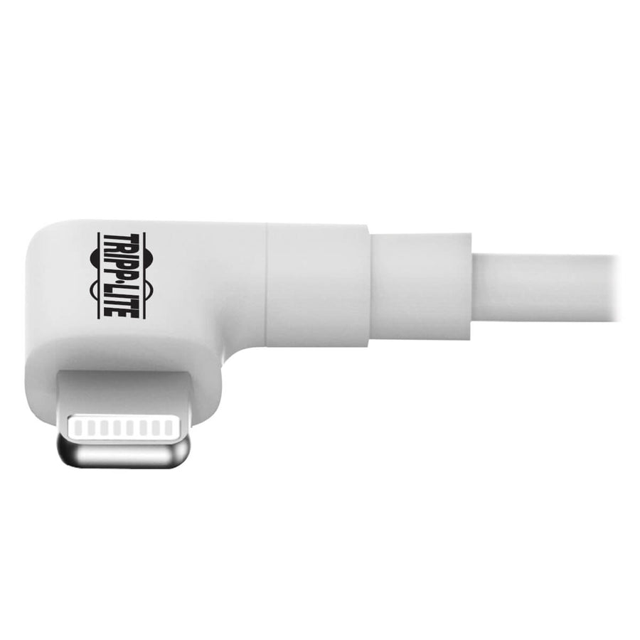 Tripp Lite M100-006-Lra-Wh Right-Angle Usb-A To Lightning Sync/Charge Cable, Mfi Certified - White, M/M, Usb 2.0, 6 Ft. (1.83 M)