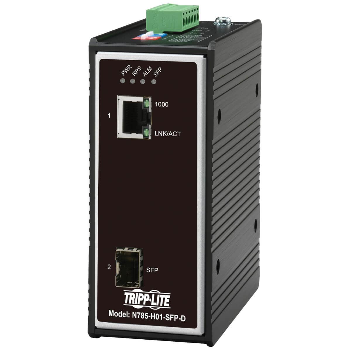 Tripp Lite N785-I01-SFP-D Industrial Gigabit Media Converter - RJ45/SFP DIN Rail | Tripp Lite