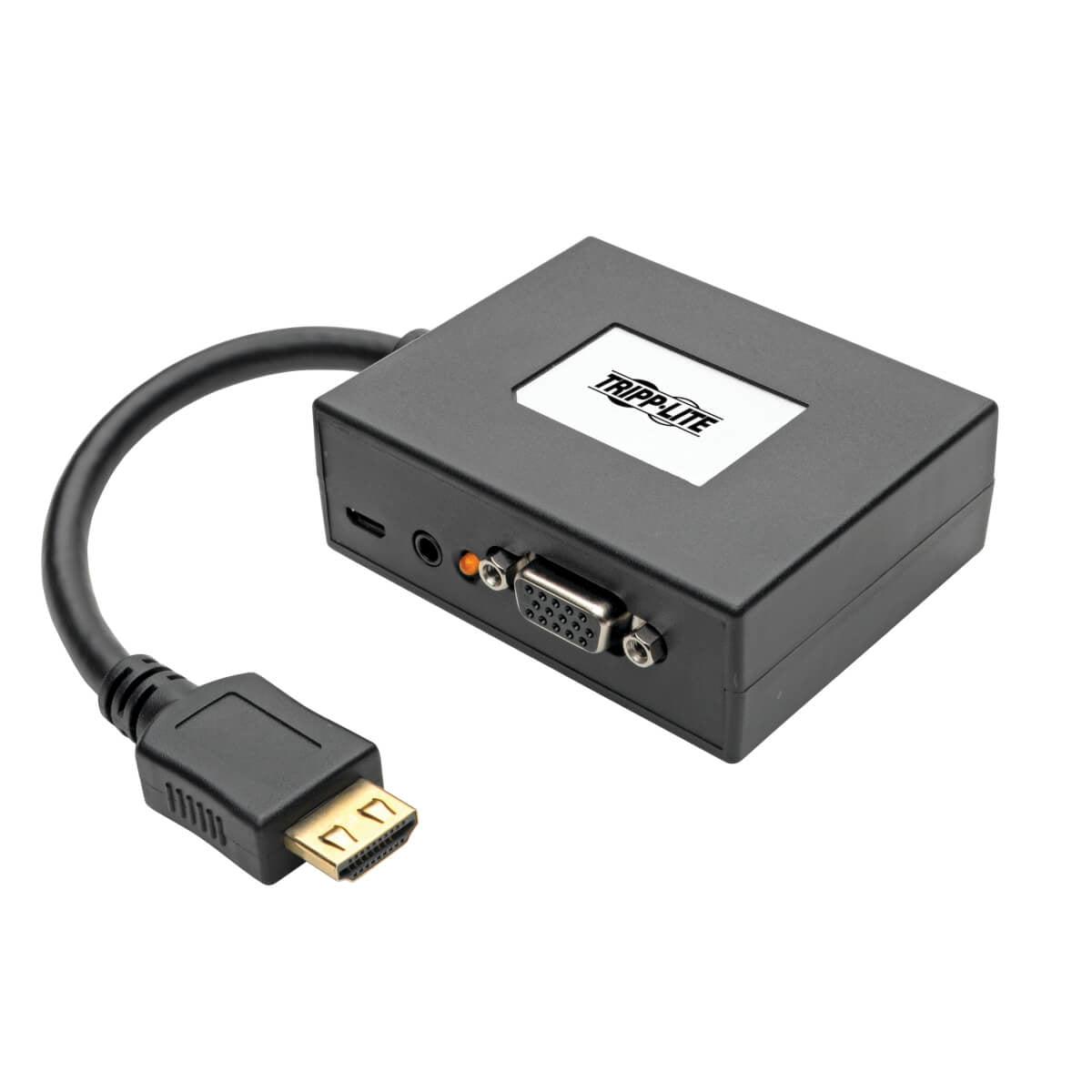 Tripp Lite P131-06N-2Va-U Hdmi To Vga And Audio Adapter, 6-In. (15.24 Cm), Black, Taa
