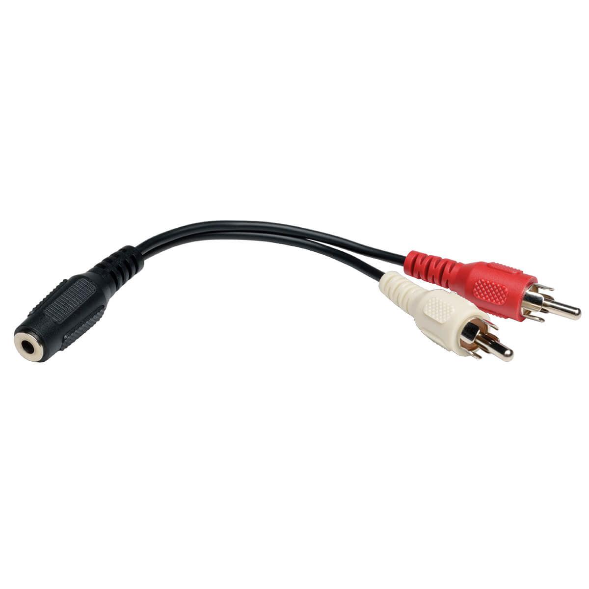 Tripp Lite P316-06N 3.5 Mm Mini Stereo To Rca Audio Y Splitter Adapter Cable (F/2Xm), 6 In. (15.2 Cm)
