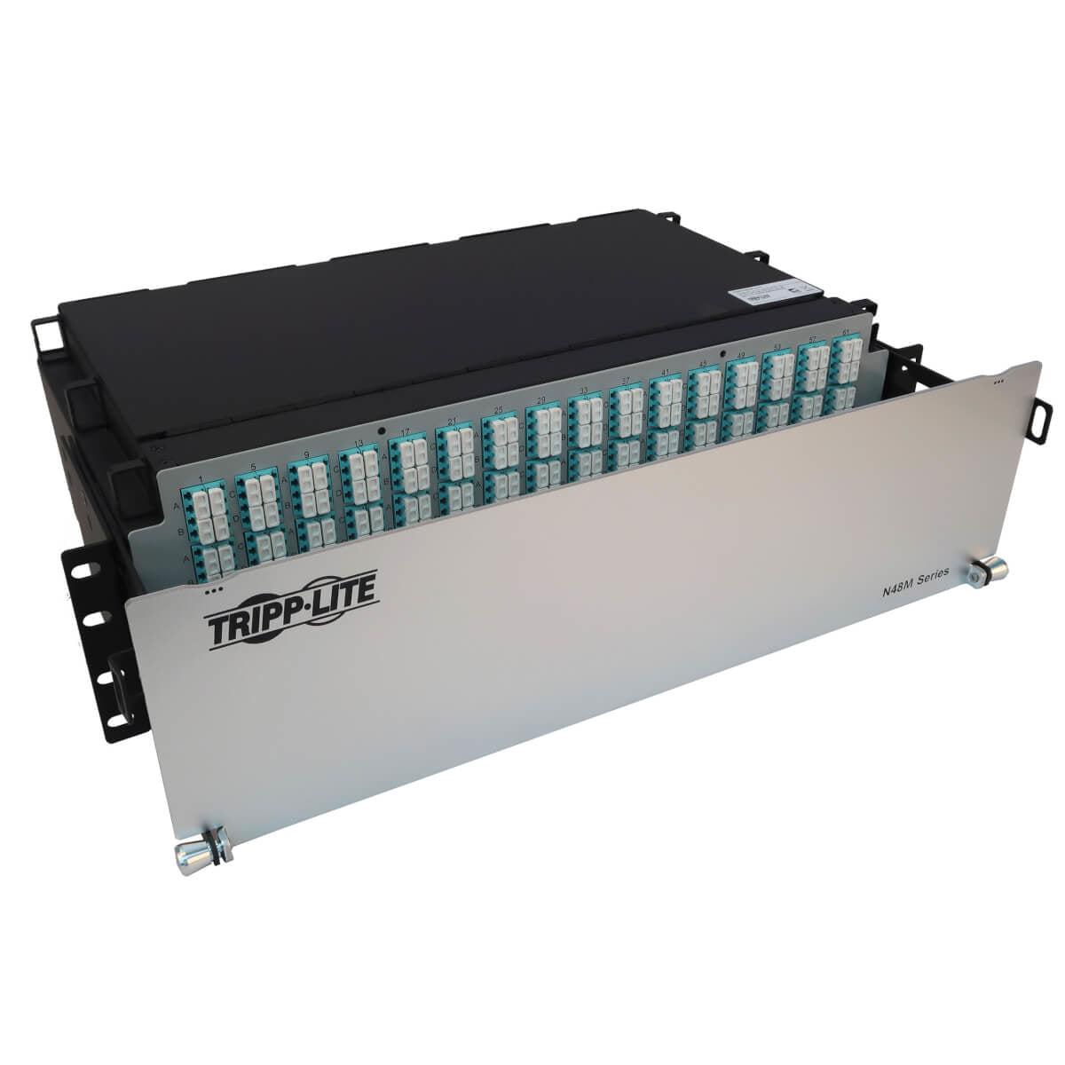 Tripp Lite Preloaded Fiber Patch Panel, 3U - 64X (12F Mtp/Mpo-Pc To 4X Lc Duplex F/F) 8F Trunk Cables, Om4 Multimode, 3 M (9.8 Ft.)