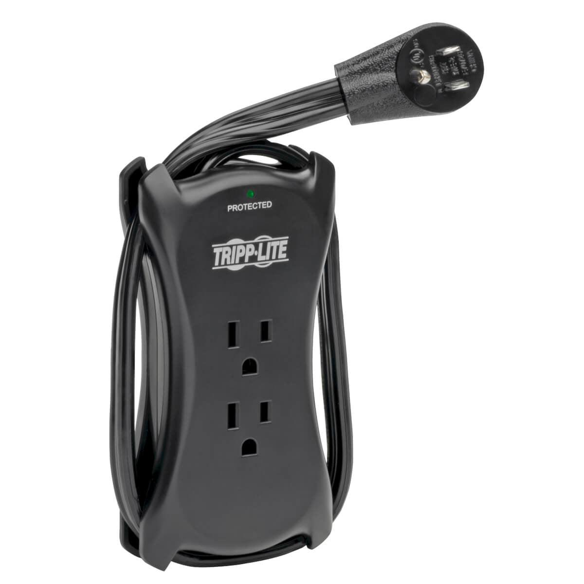 Tripp Lite Protect It! 3-Outlet Travel-Size Surge Protector, 18-In. Cord, 1050 Joules, 2-Usb Charging Ports