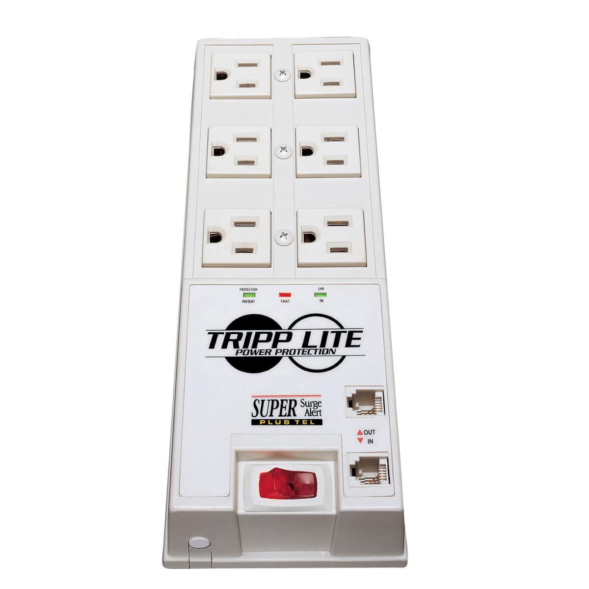 Tripp Lite Protect It! 6-Outlet Super Surge Alert Protector, 6-Ft. Cord, 3040 Joules, Tel/Dsl Protection