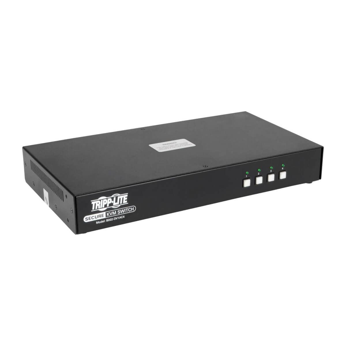 Tripp Lite Secure Kvm Switch, Dvi To Dvi - 4-Port, Niap Pp3.0 Certified, Audio, Cac Support, Single Monitor, Taa