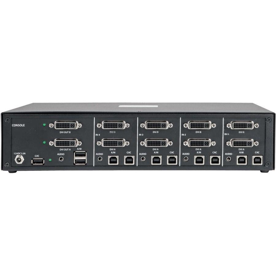 Tripp Lite Secure Kvm Switch, Dual Monitor, Dvi To Dvi - 4-Port, Niap Pp3.0 Certified, Audio, Cac Support
