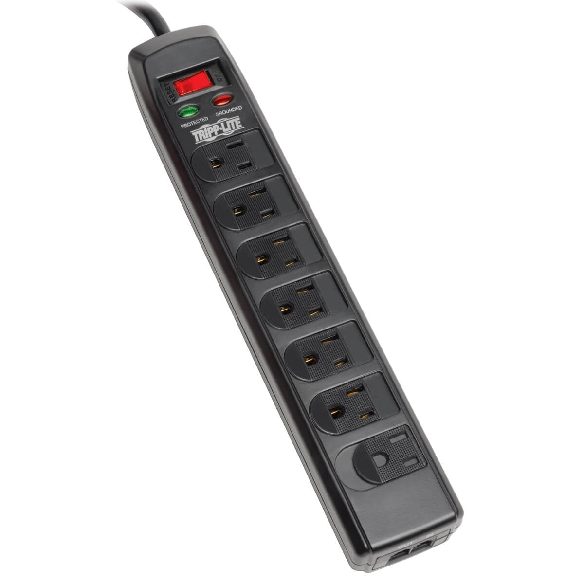 Tripp Lite Tlp706Telc Surge Protector Black 7 Ac Outlet(S) 120 V 1.8 M