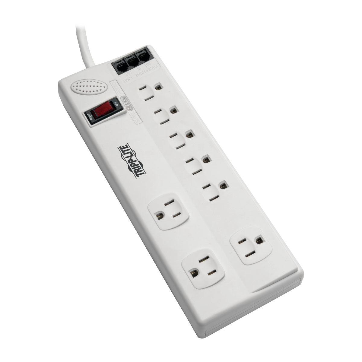 Tripp Lite Tlp808Teltaa Surge Protector White 8 Ac Outlet(S) 120 V 2.4 M