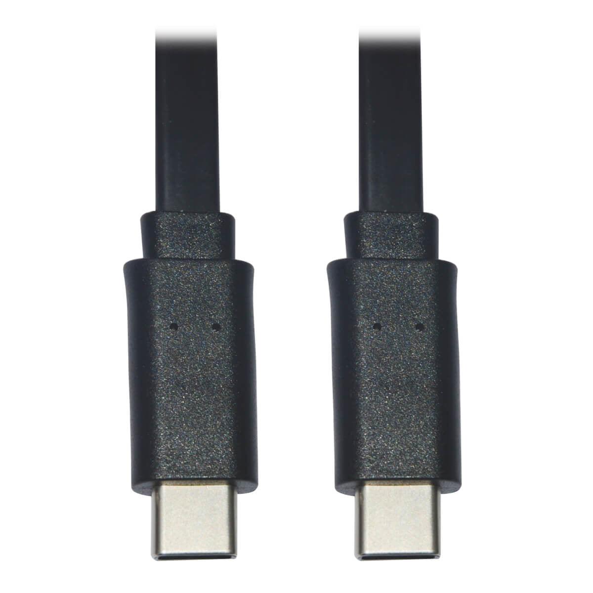 Tripp Lite U040-003-C-Fl Usb-C Flat Cable (M/M), Usb 2.0, Thunderbolt 3, Black, 3 Ft. (0.91 M)