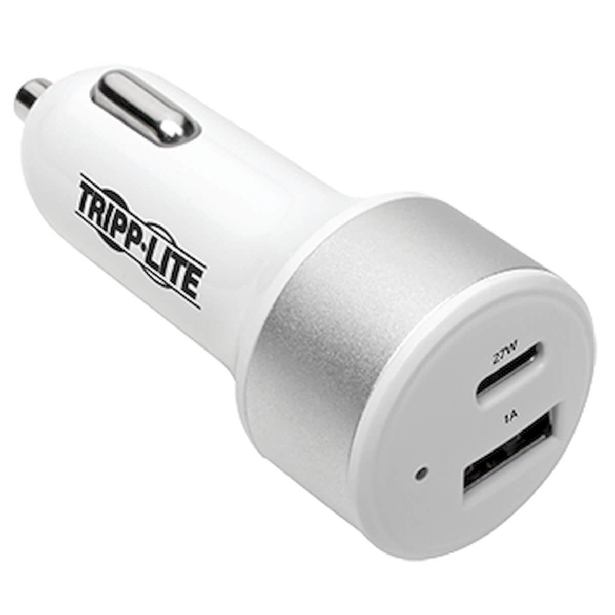 Tripp Lite U280-C02-C1A1 Dual-Port Usb Car Charger With Pd Charging - Usb Type C (27W) & Usb Type A (5V 1A/5W), Ul 2089