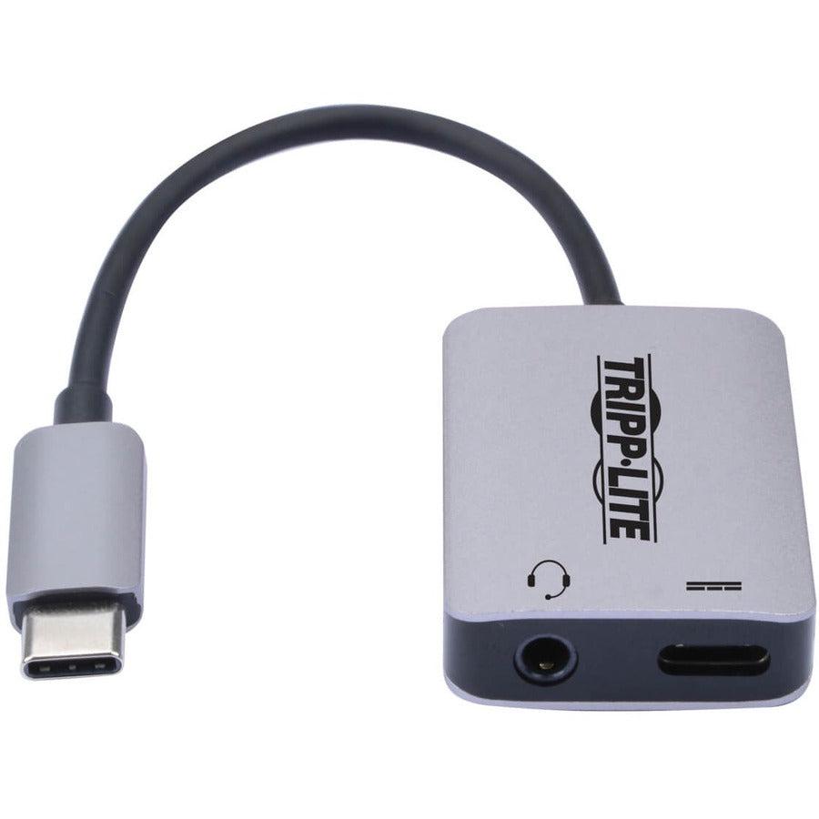 Tripp Lite U437-001-C Usb-C To 3.5 Mm Stereo Audio Adapter - Usb 3.1 Gen 1 (5 Gbps), Pd 3.0, Silver