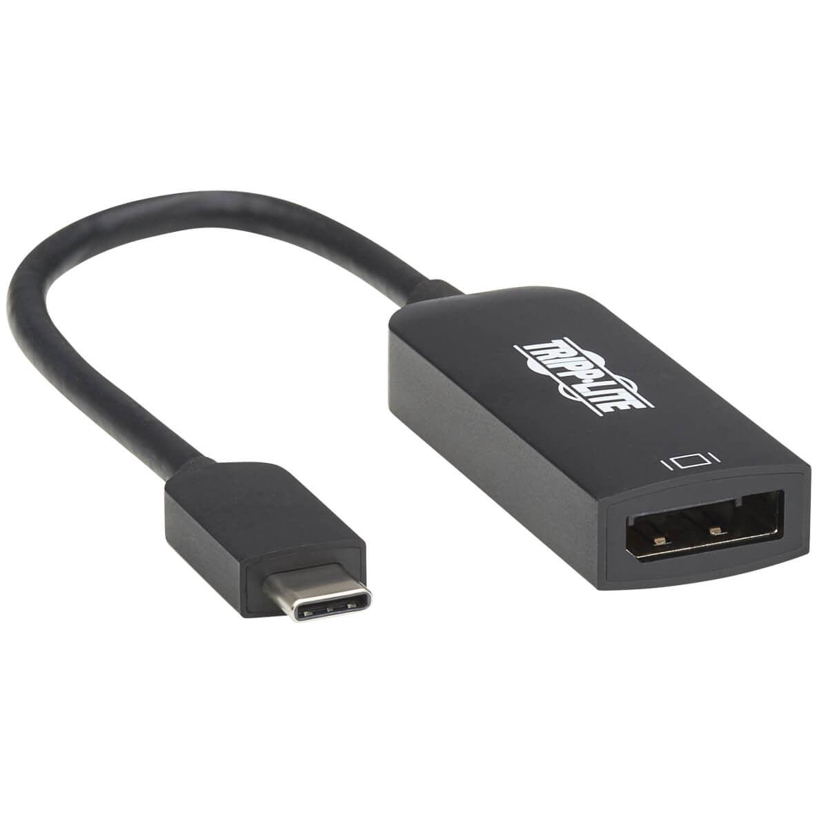 Tripp Lite U444-06N-Dp8B Usb-C To Displayport Active Adapter Cable With Equalizer (M/F), Uhd 8K, Hdr, Dp 1.4, Black, 6 In. (15.2 Cm)