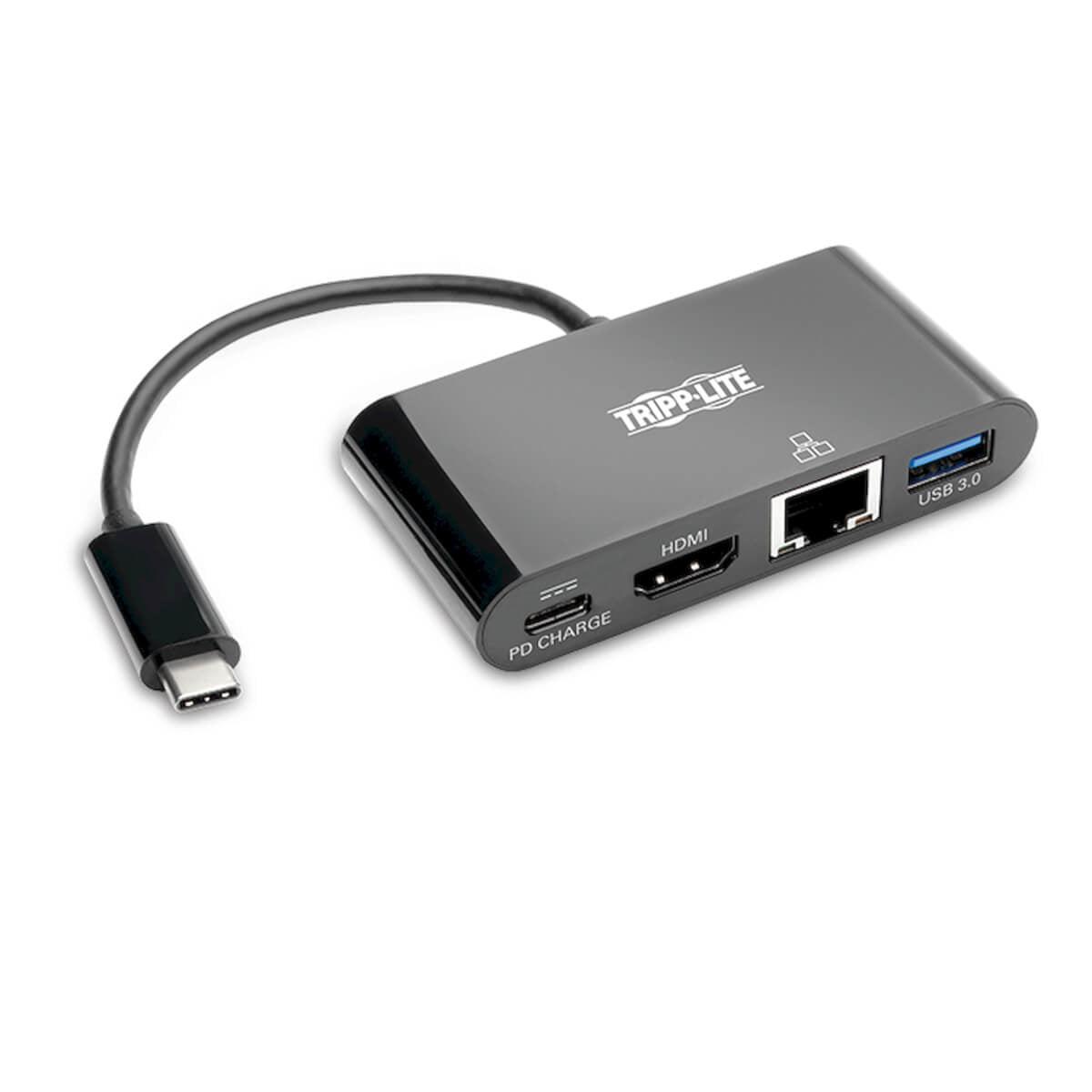 Tripp Lite U444-06N-H4Gubc Usb-C Multiport Adapter - 4K Hdmi, Usb-A Port, Gbe, 60W Pd Charging, Hdcp, Black