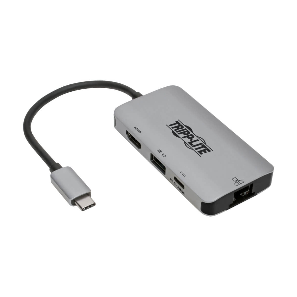 Tripp Lite U444-06N-H4Gusc Usb-C Multiport Adapter - 4K Hdmi, Usb-A, Gbe, 100W Pd Charging, Hdcp, Gray