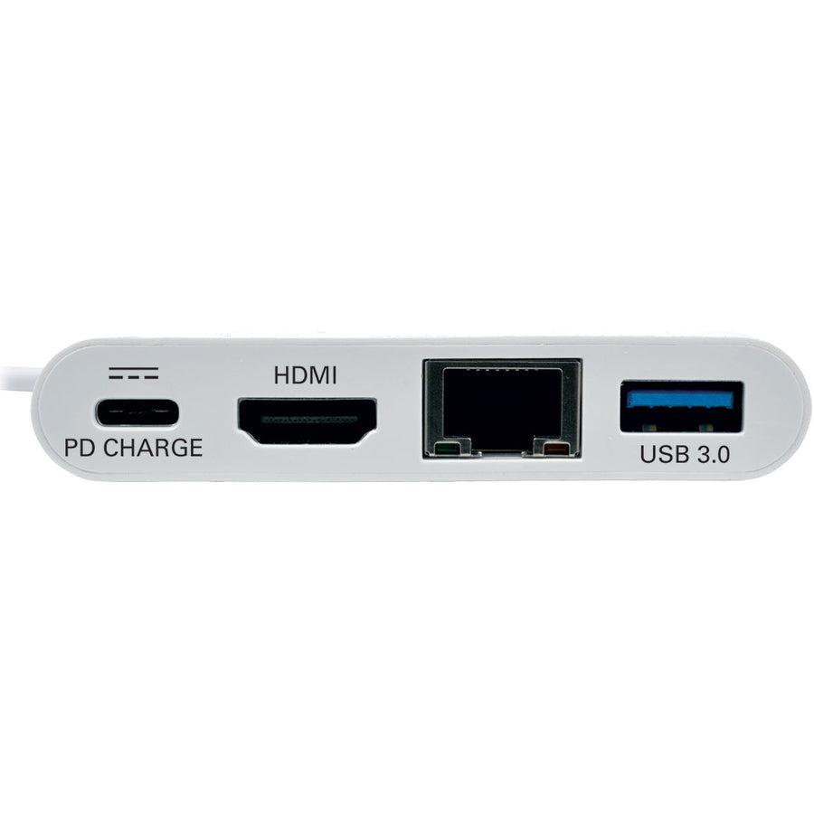 Tripp Lite U444-06N-Hgu-C Usb-C Multiport Adapter - Hdmi, Usb 3.0 Port, Gbe, 60W Pd Charging, Hdcp, White