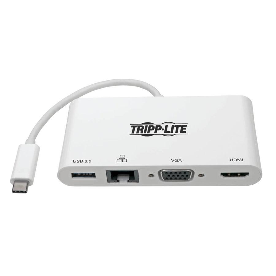 Tripp Lite U444-06N-Hv4Gu Usb-C Multiport Adapter - 4K Hdmi, Vga, Usb-A, Gbe, Hdcp, White