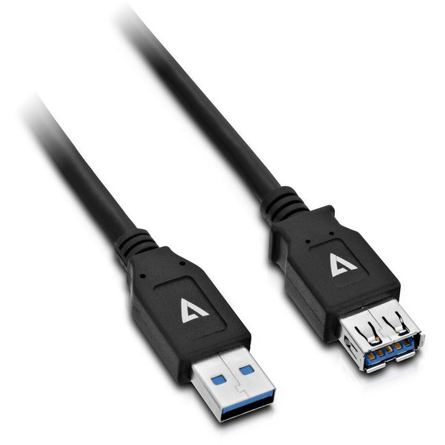 V7 Black USB Extension Cable USB 3.0 A Female to USB 3.0 A Male 2m 6.6ft V7U3.0EXT-2M-BLK-1E