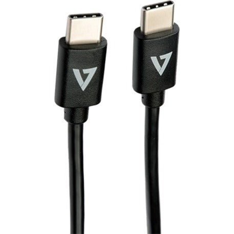 V7 USB-C Male to USB-C Male Cable USB 2.0 480 Mbps 3A 1m/3.3ft Black V7USB2C-1M