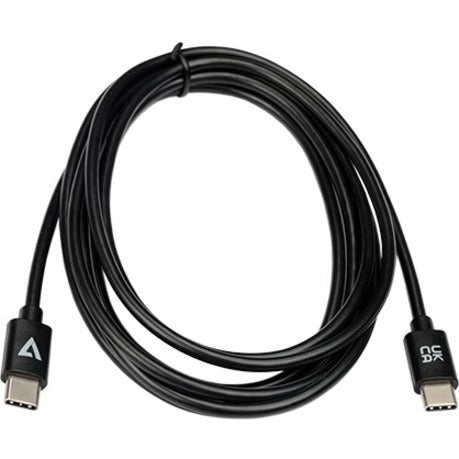 V7 USB-C Male to USB-C Male Cable USB 2.0 480 Mbps 3A 2m/6.6ft Black V7USB2C-2M