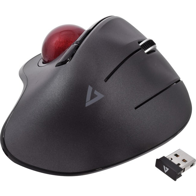 V7 Vertical Ergonomic Trackball Mouse, Wireless 6 Button Auto-speed Dpi, Ergo MW650
