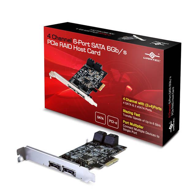 Vantec Ugt-St644R 4 Channel 6-Port Sata 6Gb/S Pci-Express 2.0 Host Card W/ Raid