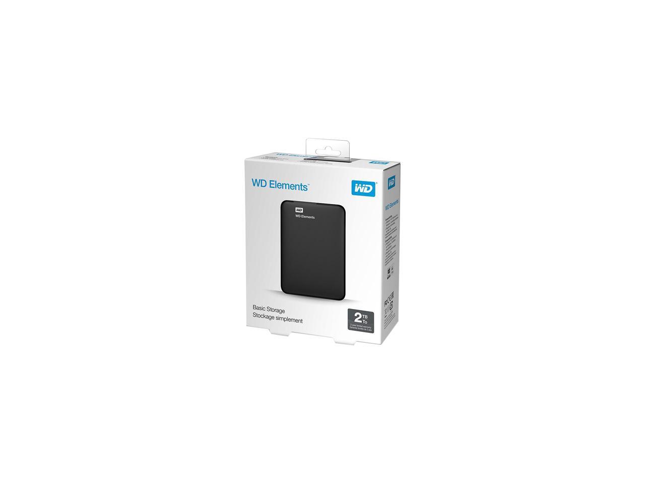 Wd 2Tb Elements Portable Hard Drive Usb 3.0 Model Wdbu6Y0020Bbk-Wesn Black