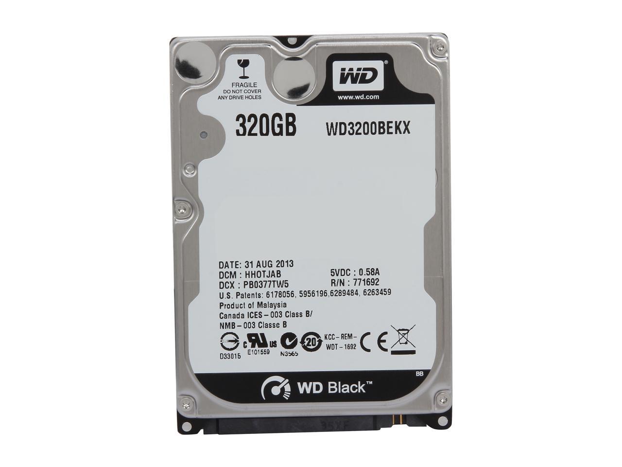 Wd Black Series Wd3200Bekx 320Gb 7200 Rpm 16Mb Cache Sata 6.0Gb/S 2.5" Internal Notebook Hard Drive Bare Drive