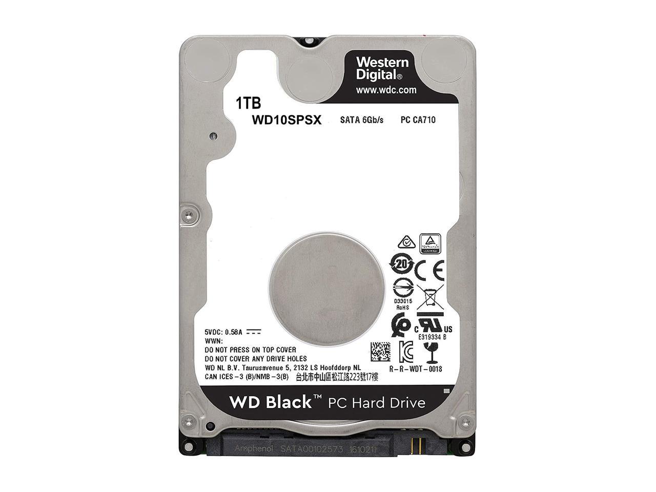 Wd Black 1Tb Hard Drive - 7200 Rpm Sata 6Gb/S 64Mb Cache 2.5 Inch - Wd10Spsx