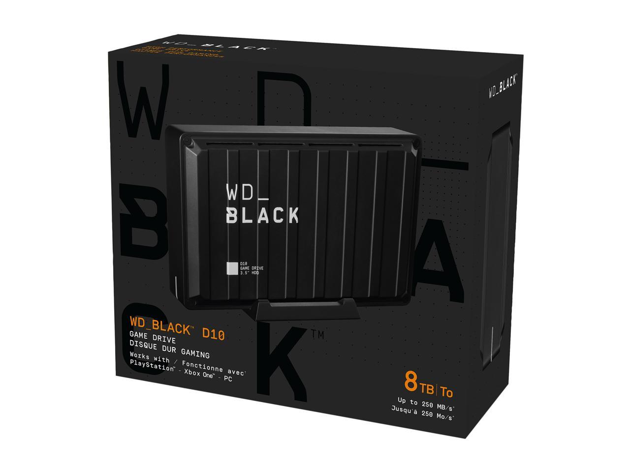 Wd Black 8Tb D10 Game Drive Portable External Hard Drive For Ps4/Xbox One/Pc/Mac Usb 3.2 (Wdba3P0080Hbk-Nesn)