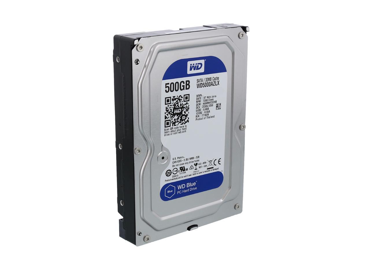 Wd Blue 500Gb Desktop Hard Disk Drive - 7200 Rpm Sata 6Gb/S 32Mb Cache 3.5 Inch - Wd5000Azlx