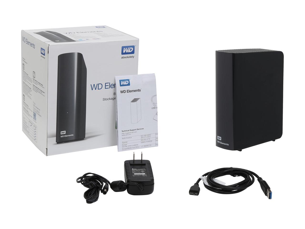 Wd Elements 3Tb Usb 3.0, Micro-B External Desktop Storage Wdbwlg0030Hbk-Nesn Black