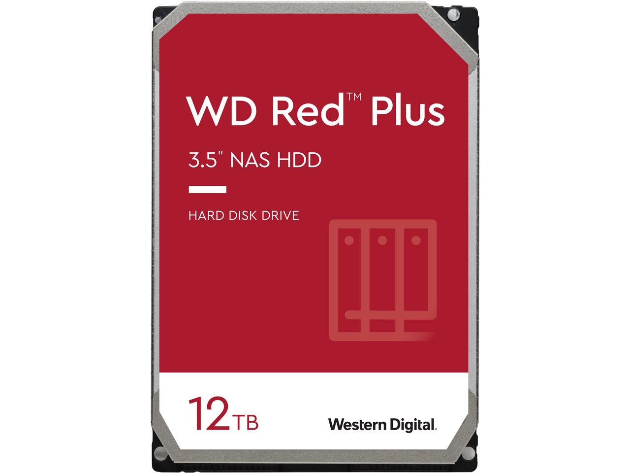 Wd Red Plus 12Tb Nas Hard Disk Drive - 7200 Rpm Class Sata 6Gb/S, Cmr, 256Mb Cache, 3.5 Inch - Wd120Efbx